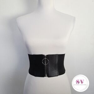 Black Wide Stretchy Waist Belt